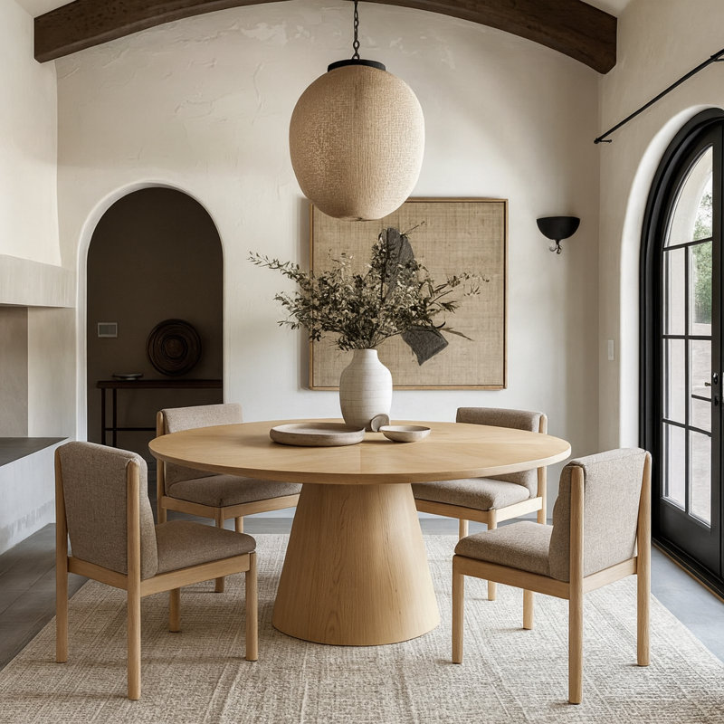 Gavin Oak Oval Dining Table, 30" H x 43.5" W x 72" L