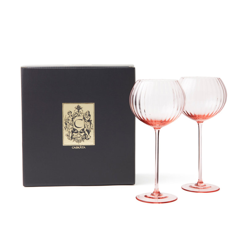 Quinn Handmade Crystal Red Wine Glass, Rose
