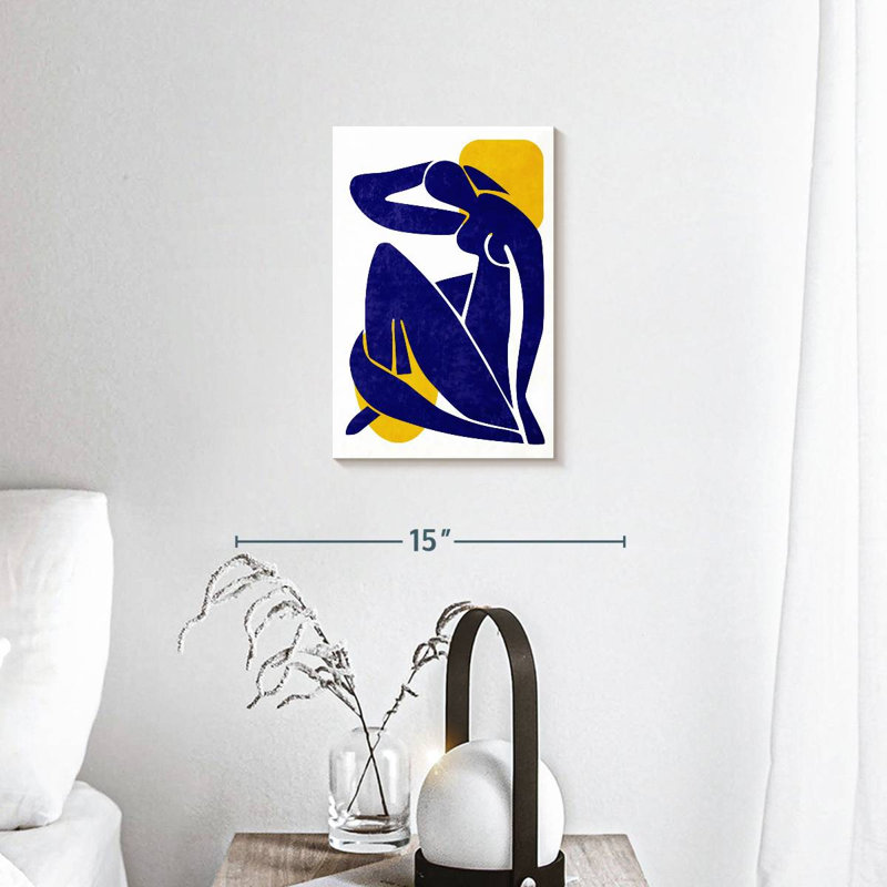 Silhouette de femme abstraite sur toile, H 12 po x l 8 po x P 1 po