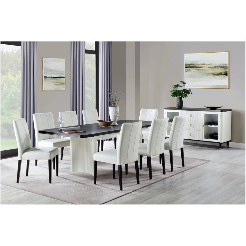 White And Brown Finish Dining Table