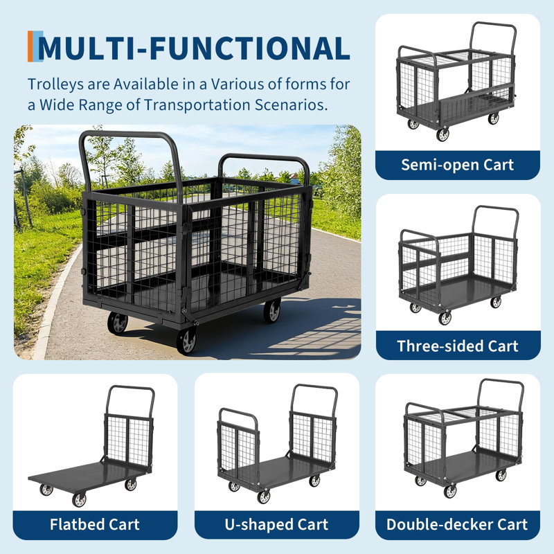 Platform Truck Cart with Cage