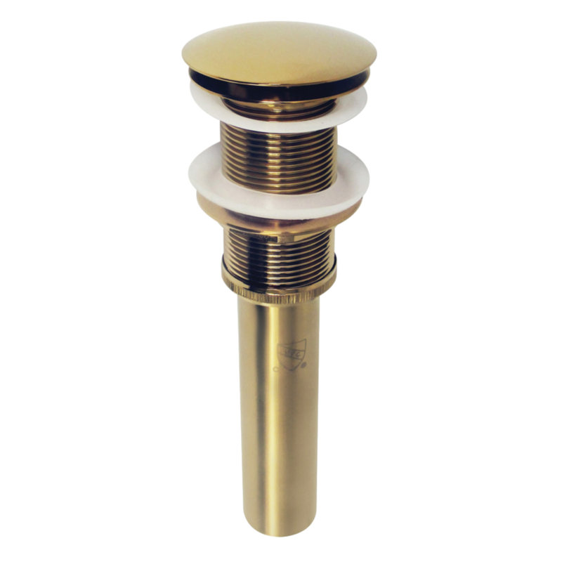 Coronet Push Pop-Up Bathroom Sink Drain, Brushed Brass