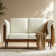 Stringfield 57"W Modern Faux Leather-trimmed Fabric Loveseat