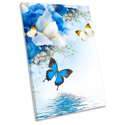 X0343 Flowers Butterflies Floral - Wrapped Canvas Print