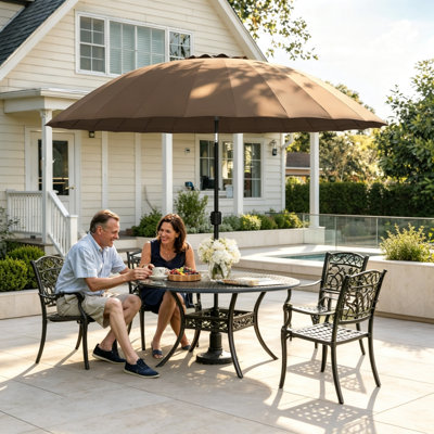 272 cm W X 272 cm D Beach Parasol with Crank Lift