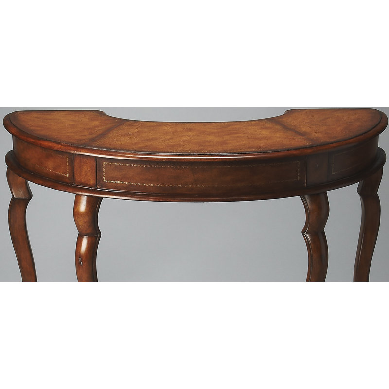 Brava Faux Leather Demilune Desk