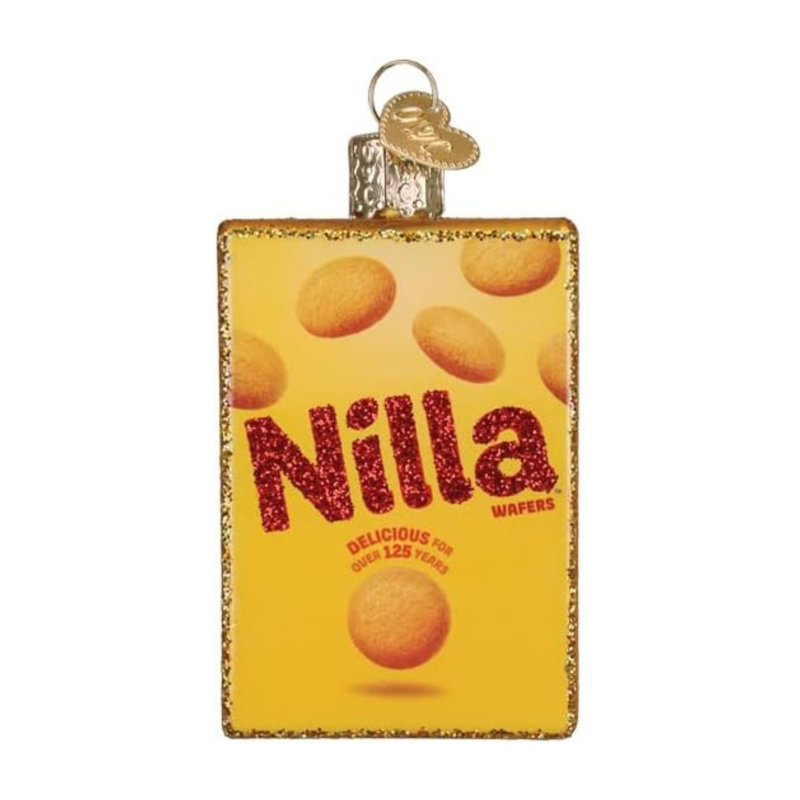 Ornement d'arbre en verre soufflé, Nilla Wafers