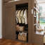 Lit superposé simple au-dessus de simple avec 4 tiroirs de rangement, lit superposé en bois massif avec garde-robe intégrée et garde-corps pleine longueur, aucun sommier nécessaire, brun