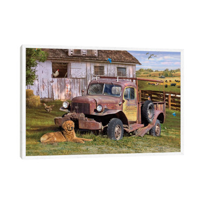 Stuart's Vintage Truck - Floater Frame Painting on Canvas