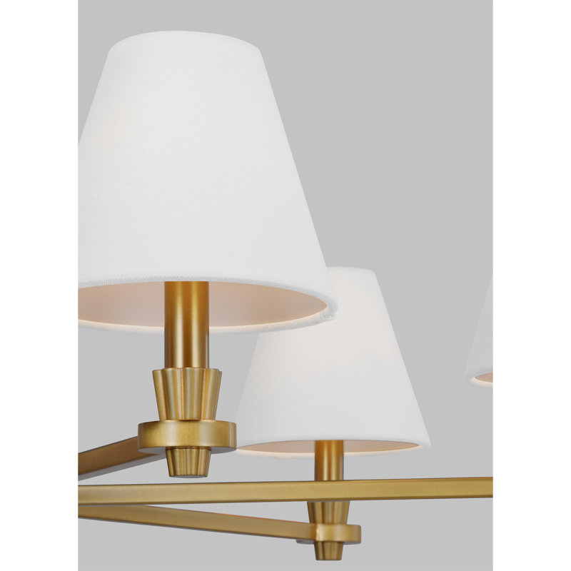 Paisley 6 - Light Chandelier, Burnished Brass