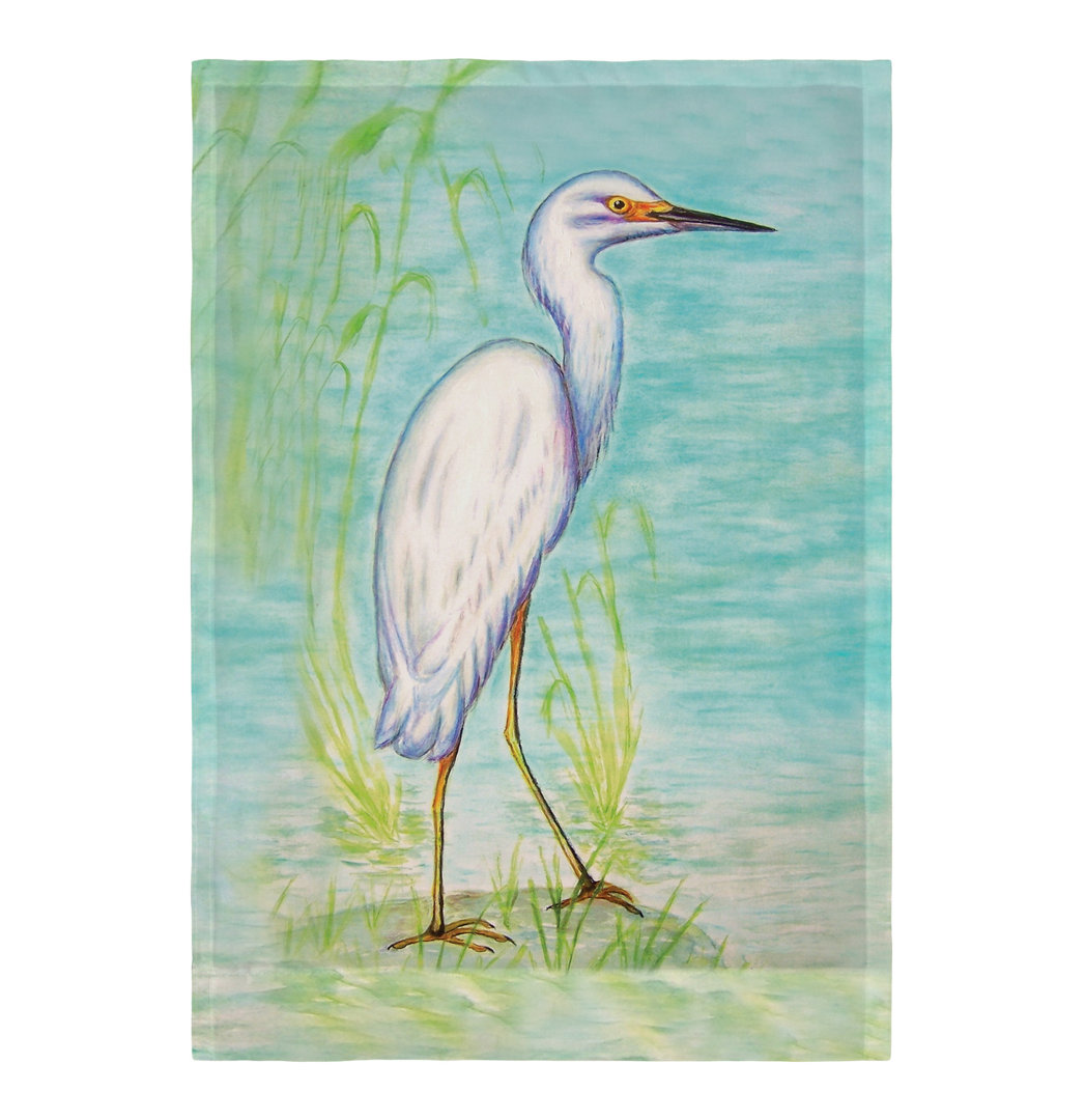 Snowy Egret Polyester House Flag Betsy Drake Interiors 