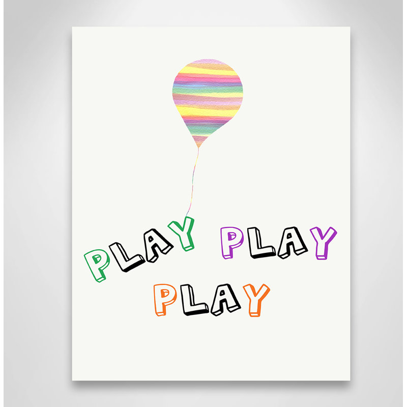 Play Play Play, impression sur papier, H 14 po x l 11 po x P 1,5 po, Canevas