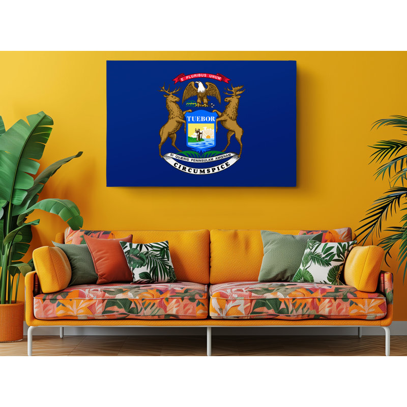 «Michigan State Flag», impression sur toile tendue, L 60 po x H 40 po