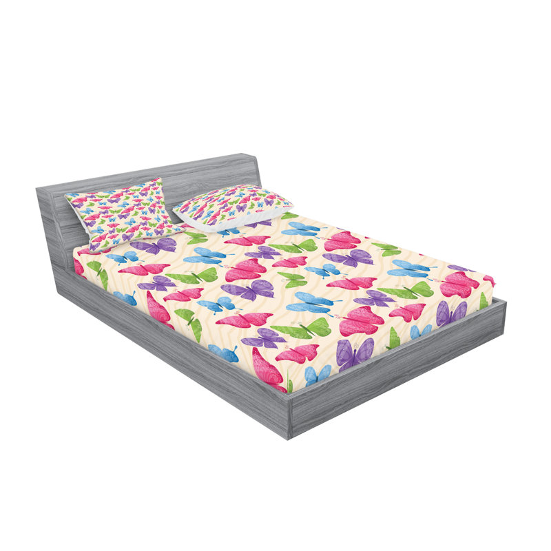 Multicolore ensemble de draps et taies décoratives Ambesonne, Ensemble de draps pour grand lit + 1 drap-housse +