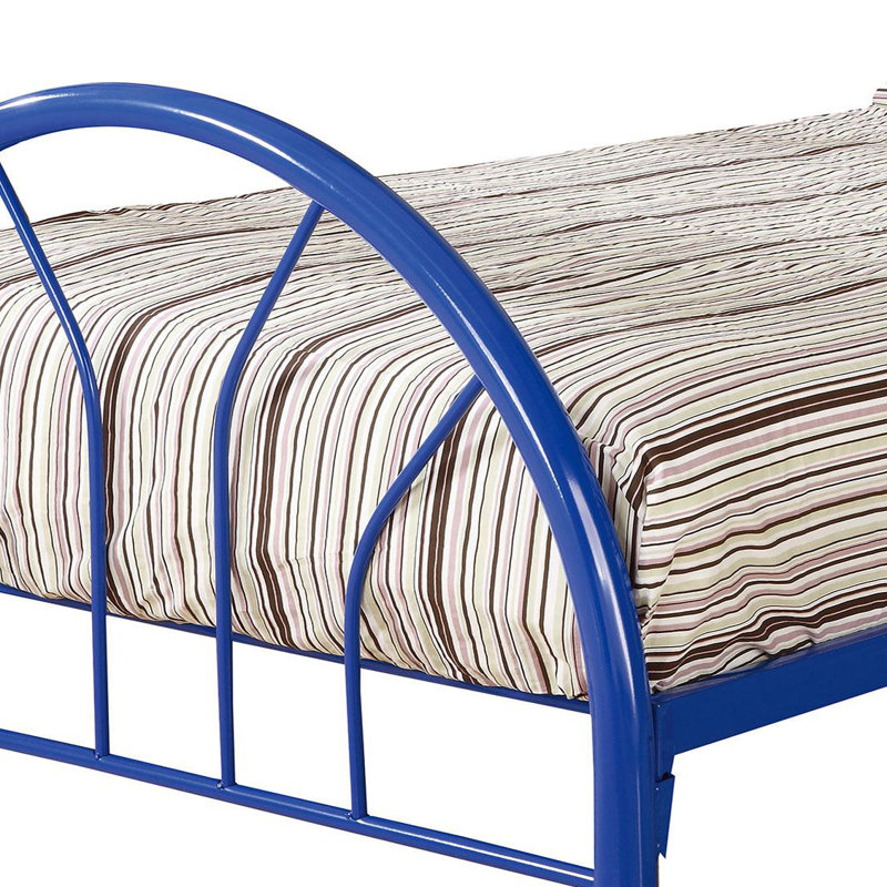 Metal Twin Open Frame Bed, Blue