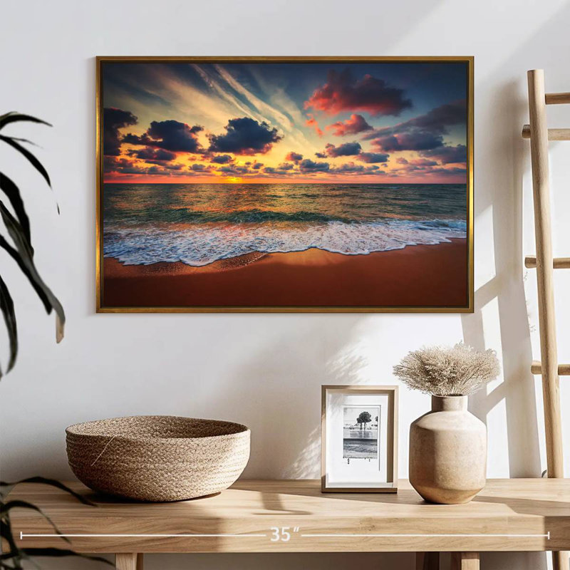 Summer Sunset Sky, 25" X 17", Floating Frame Gold