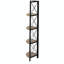 Bibliothèque d'angle à quatre couches avec tablette en éventail et structure en métal en forme de X, idéale pour les bureaux ou les chambres à coucher-702955843