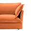 Fauteuil simple en chenille orange avec grand coussin de dossier, coussins décoratifs confortables, housses amovibles, structure solide
