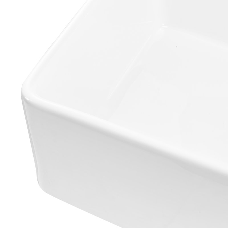 33.5x20 In Undermount White Kitchen Sink, Scratch - Enamel, Large Basin, Smooth Drainage With Gentle Slope And Offset Drain Sink , Single Bowl, High Temperature Fired, Big Capacity