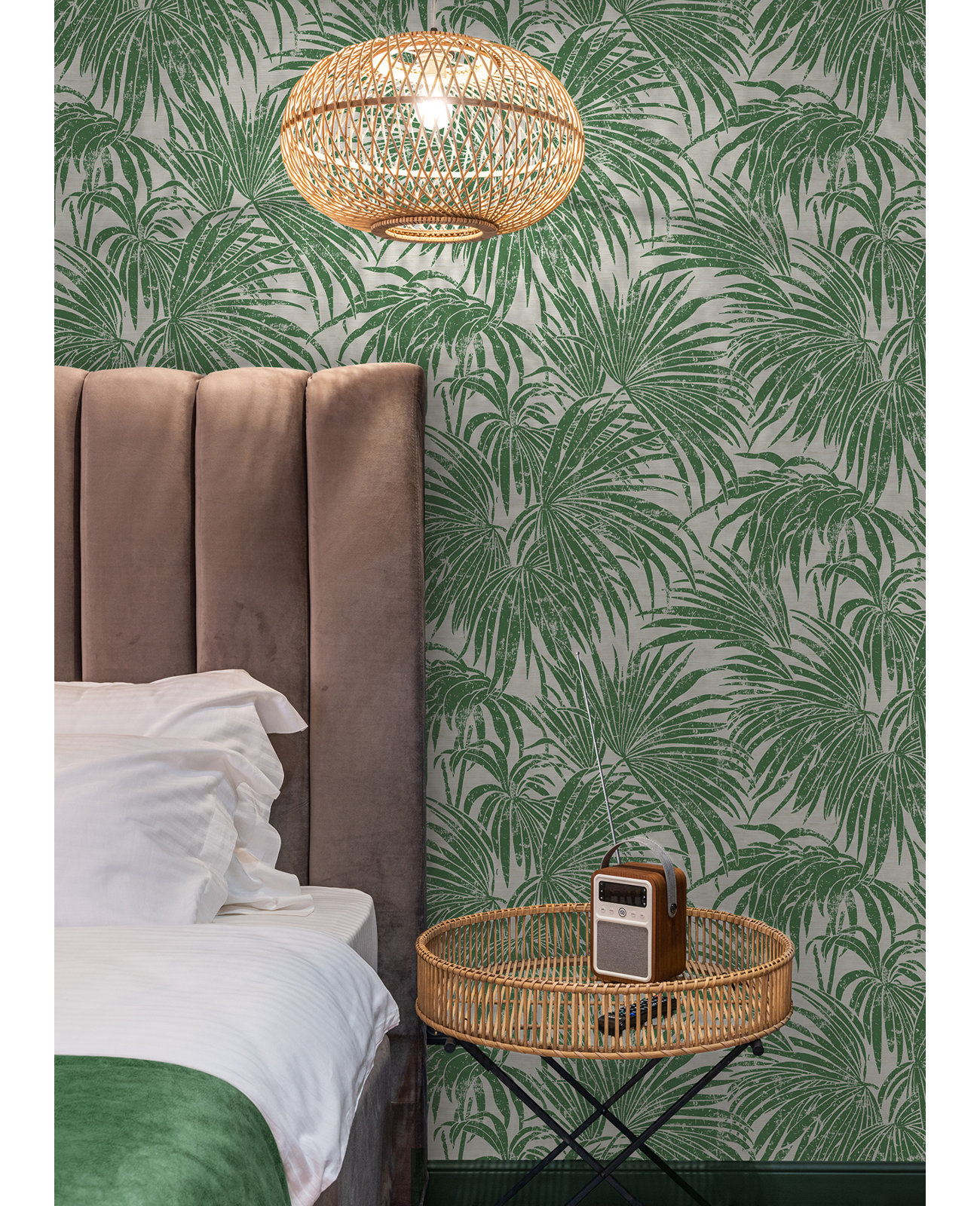 Palm Peel and Stick Wallpaper Roll, Green