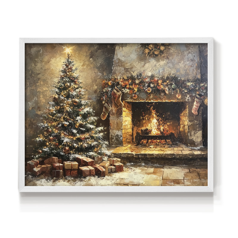 Art de Noël - CCVV - Reproduction encadrée - Restickable, H 8 po x l 10 po, Blanc