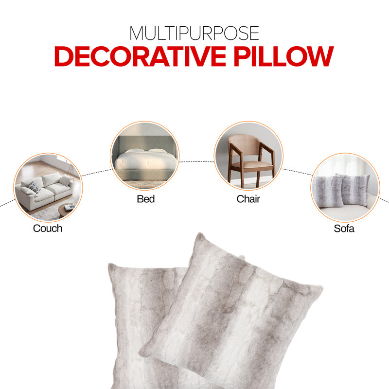 Faux Fur Throw Pillow