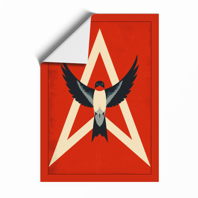 Bird in Star Geometric - Framed Print, Unframed, A1 - 84.1 x 59.4 cm