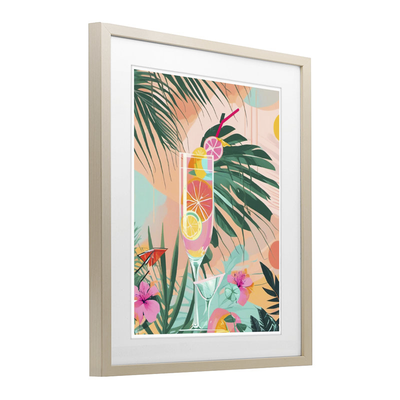 «Jungle Lemonade Cocktail», reproduction imprimée sous verre, conception de Tabz Jones, H 16 po x l 13 po