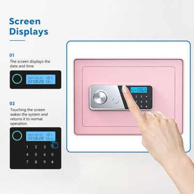 Compact Electronic Safe Box with Fingerprint Lock and Digital Keypad, Small Home Security Safe for Jewelry, Cash and Important Documents with Emergency Key Access