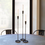3 Piece Iron Tabletop Candlestick Set