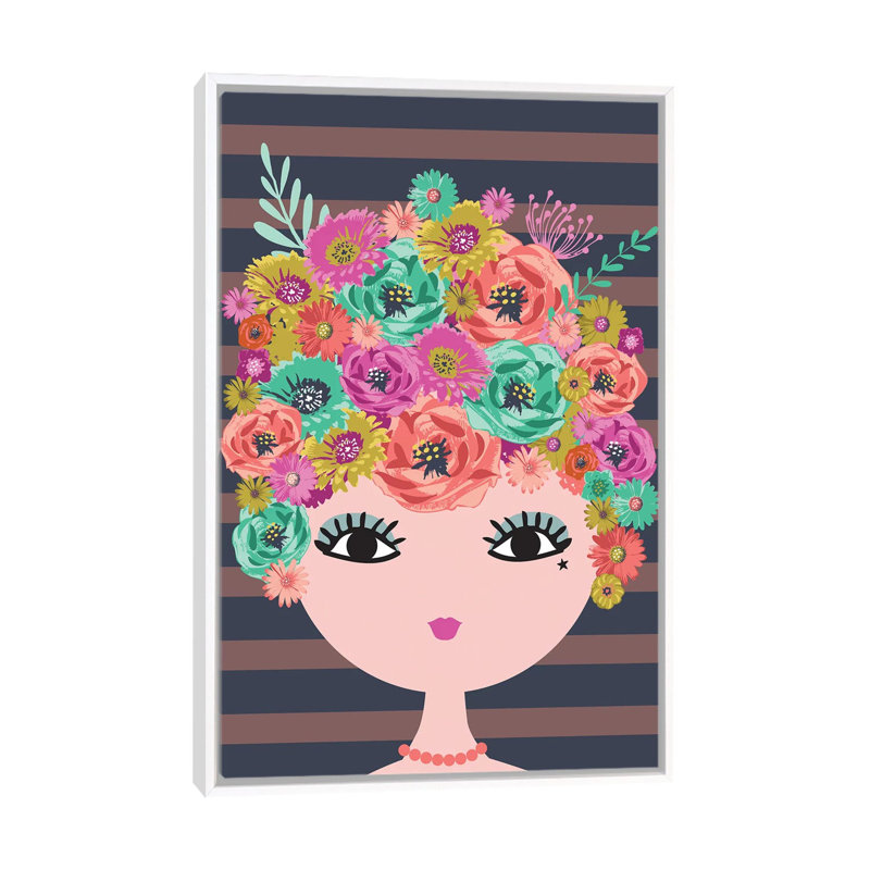 «Everyday Peggy Sue I» par Lisa White boutons - impression d'art graphique, H 60 po x l 40po x P 1,5 po, Pas de tapis