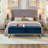 58.6" Bed Bench Metal Base With Storage Velvet-1385384226