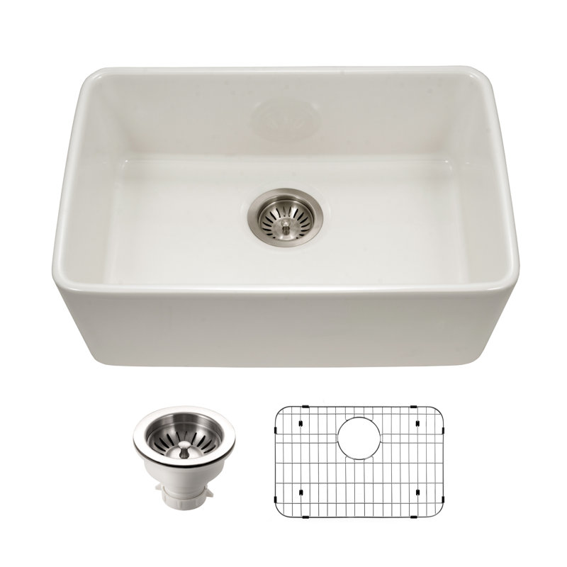 Biscuit Gloss Fireclay Undermount Farmhouse Kitchen Sink