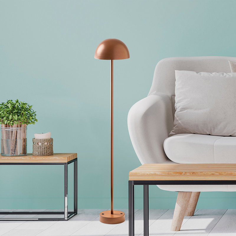 Elegant Copper Floor Lamp, Metal Body, 7.9 in Diameter x 45.3 in Height | 5W Integral LED, 3000K Warm Light, 80 CRI | 8 Hours Light Duration, On/Off Switch | Stylish Lighting for Living Room & Bedroom Decor