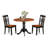 3 Piece Dining Room Table Set Contains a Round Kitchen Table with Dropleaf and 2 Dining Chairs, 42x42 Inch, Black & Cherry-2110594106-2110587402