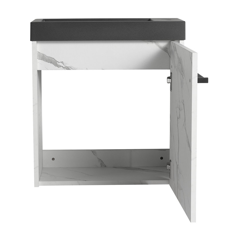Yanisa Bathroom Storage Resin,door,Bathroom Vanity, White/Black