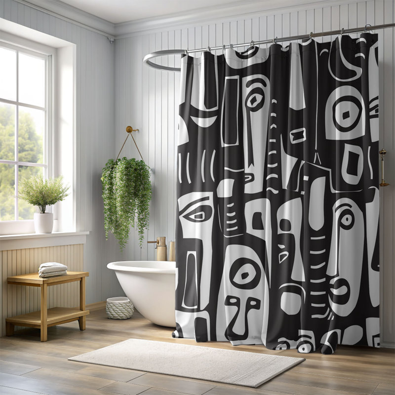 Rideaux de douche standard 1 pièce, H 74 po x l 71 po