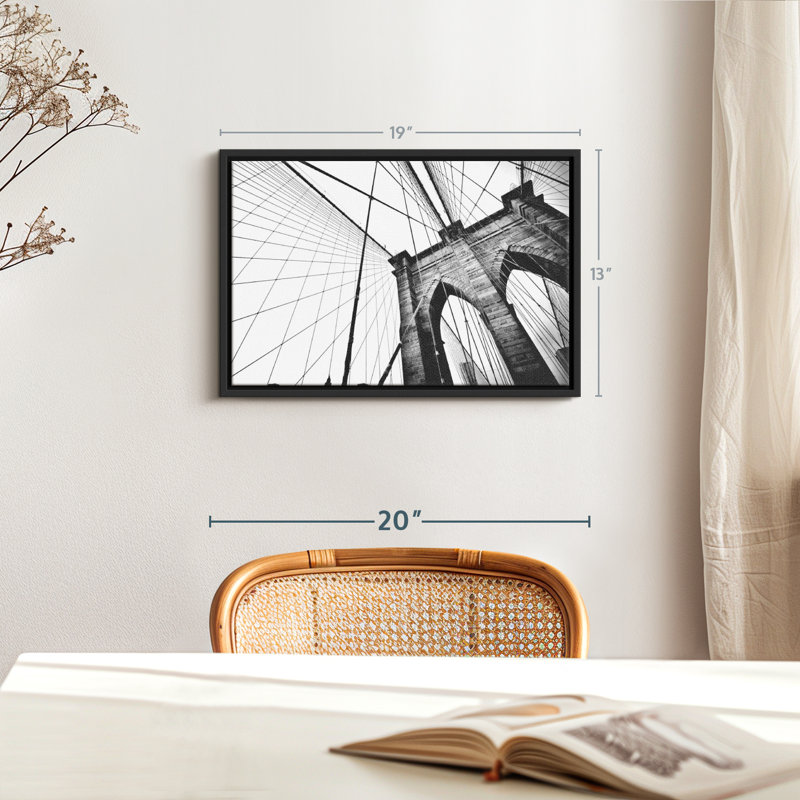 «Brooklyn Suspension Bridge Wall Art», H 13 po x l 19 po