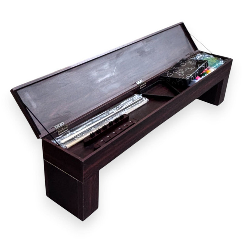 Table de billard professionnelle 8 pi avec feutre bleu, retour de balle et 2 bancs de rangement BELLAGIO