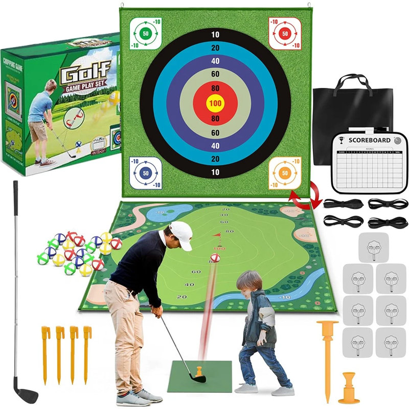 Ensemble de tapis de jeu de golf, grand cadeau de formation de golf intérieur et extérieur pour enfants adultes