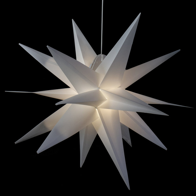 Décoration de Noël suspendue étoile blanche 22 po à DEL Moravian
