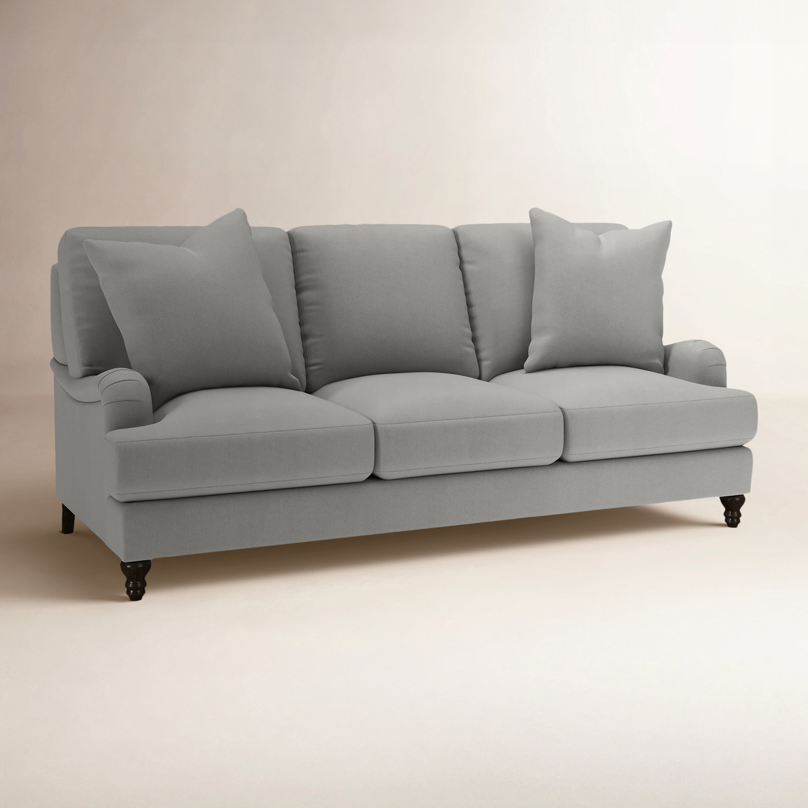Walters 88'' Sofa, Bayou Light Gray Canvas