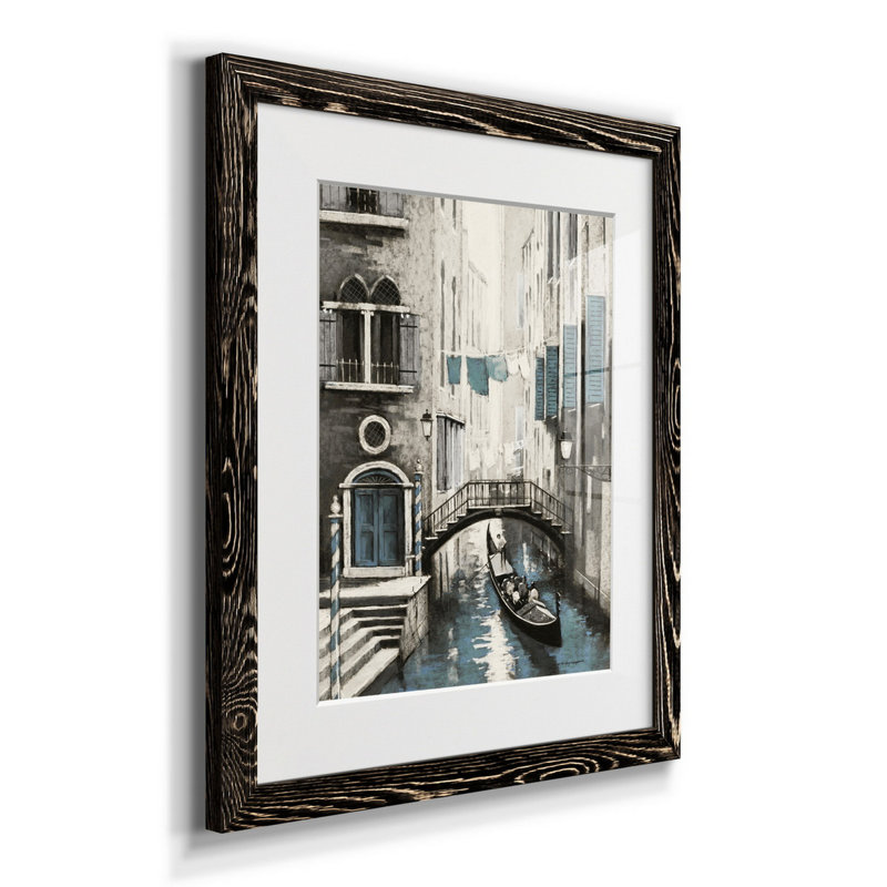 Venise I - reproduction d'art, H 24 po x l 18 po x P 1,5 po, Black Framed Paper, Blanc