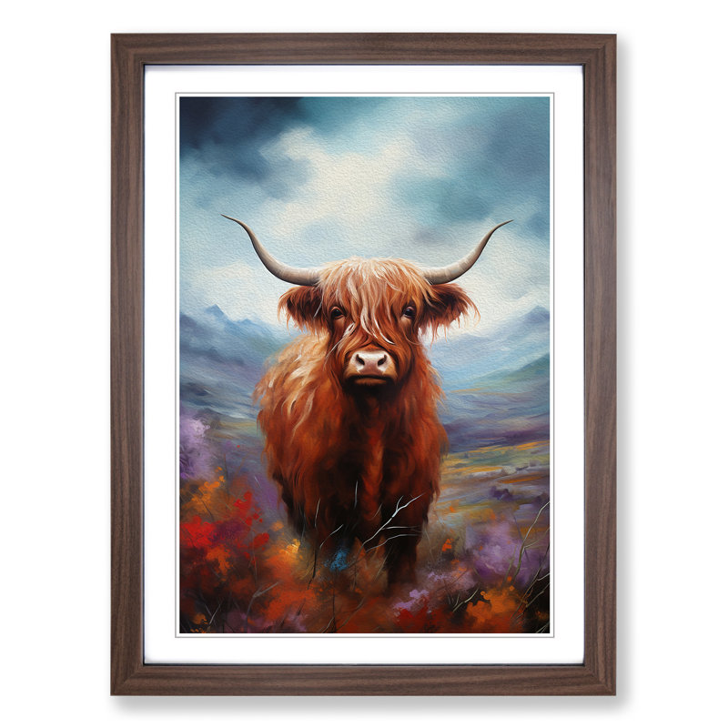 Highland Cow Modern - Framed Print