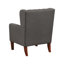 Fauteuil à oreilles classique avec rembourrage capitonné et pieds en bois massif pour un confort d'assise luxueux-487963990