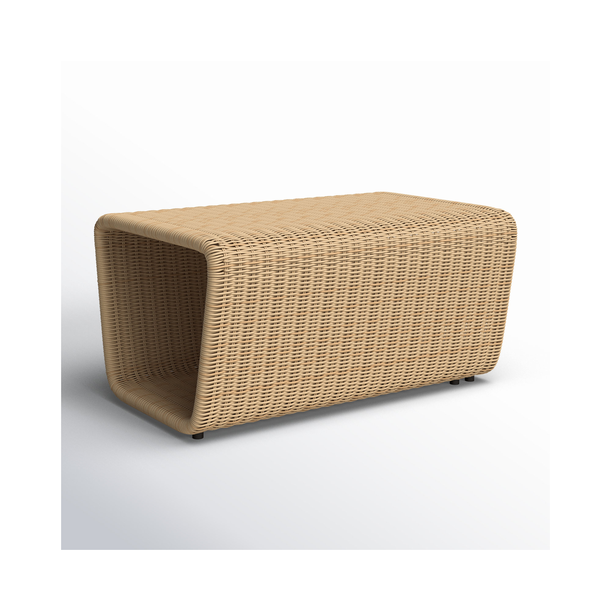 Jimmy Resin Outdoor Ottoman, Natural