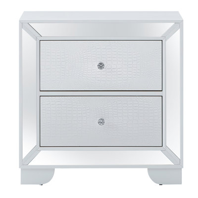 Glory Furniture Hollywood Nightstand with Mirror Trim