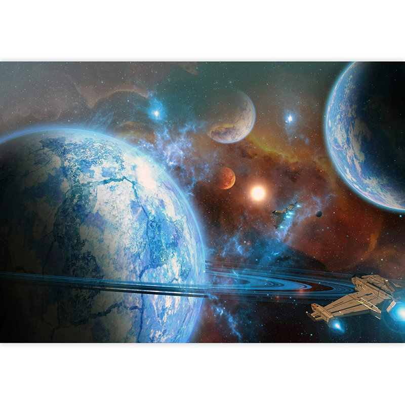 Planet In Outer Space Galaxy Border, 100" L x 144" W