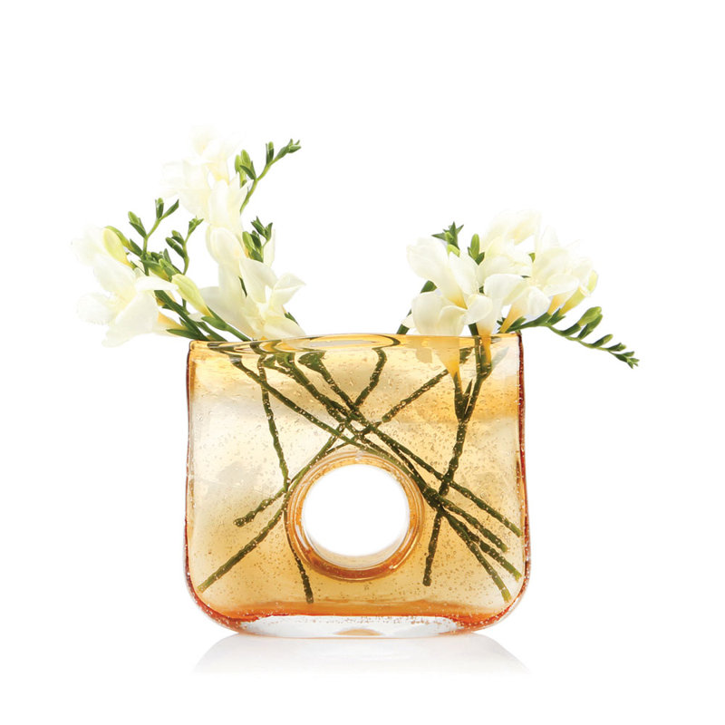 Vava Glass Table Vase, Amber