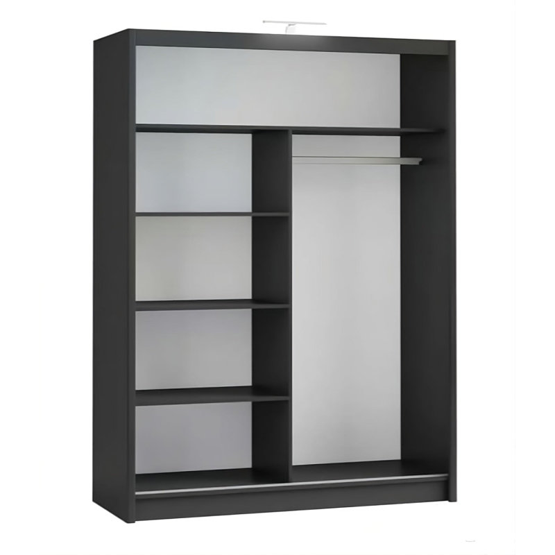 Manufactured Wood Wardrobe, Black